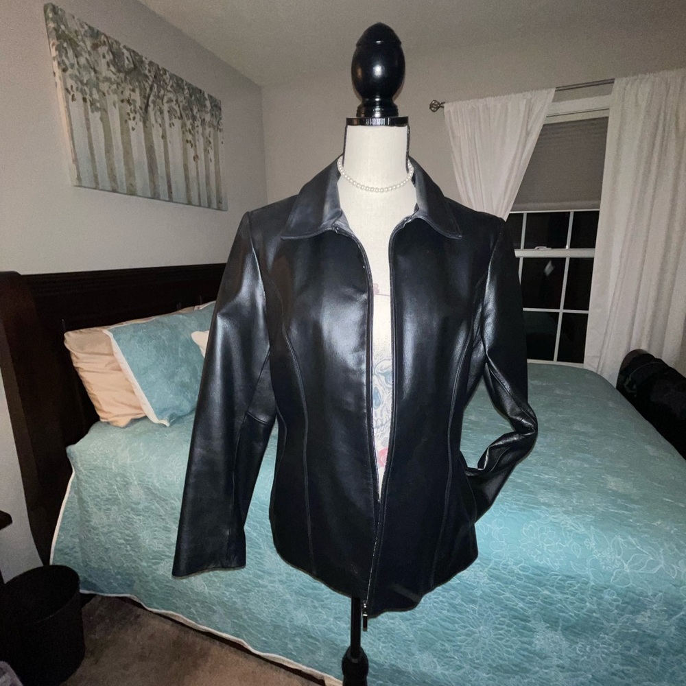 Worthington:  Black Leather Jacket